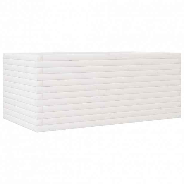 vidaXL Zahradní truhlík bílý 110 x 60 x 45,5 cm masivní borovice