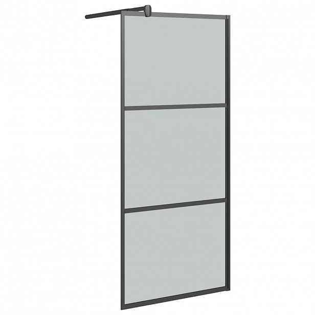 vidaXL Zástěna do průchozí sprchy 80 x 195 cm tmavé ESG sklo černá