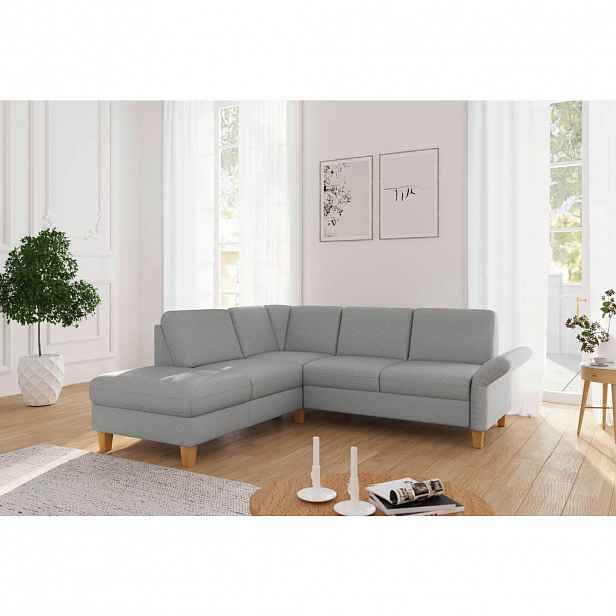 Sit & More ROHOVÁ SEDAČKA, textil, světle šedá