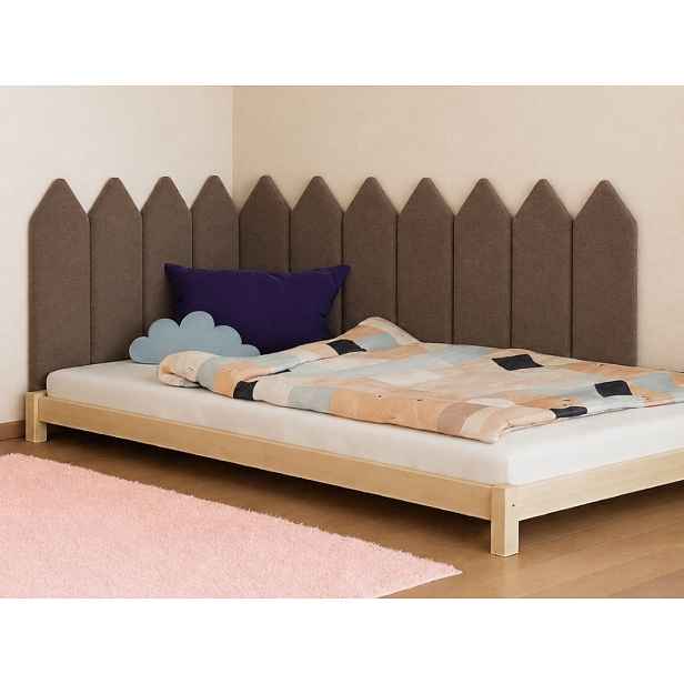 Čalouněný panel na zeď ve tvaru plotku VELUR Zvolte barvu: Béžová, Zvolte rozměr: 30x70 cm, Uchycení na zeď: Se samolepícím suchým zipem
