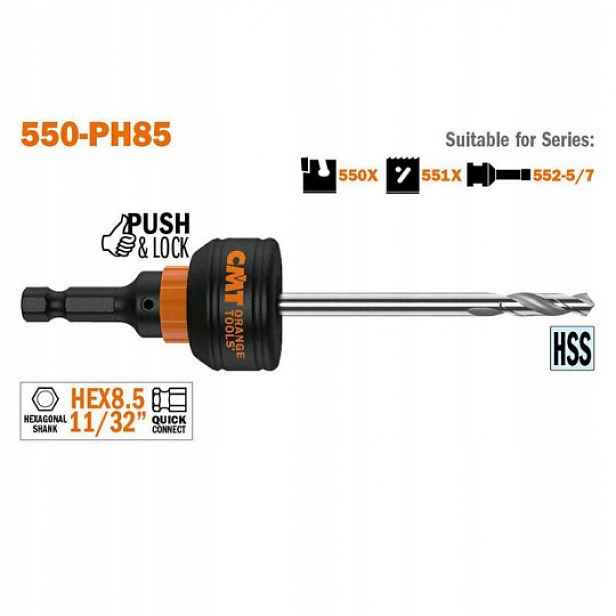 Cmt 550-PH85 Vrták vodicí Hex 8,4
