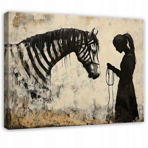 Obraz Abstrakce Banksy Béžová Zebra Do Ložnice Obývacího Pokoje Na Plátně 100x70