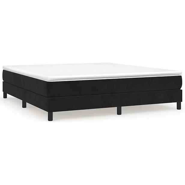 vidaXL Box spring postel s matrací černá 160x200 cm samet