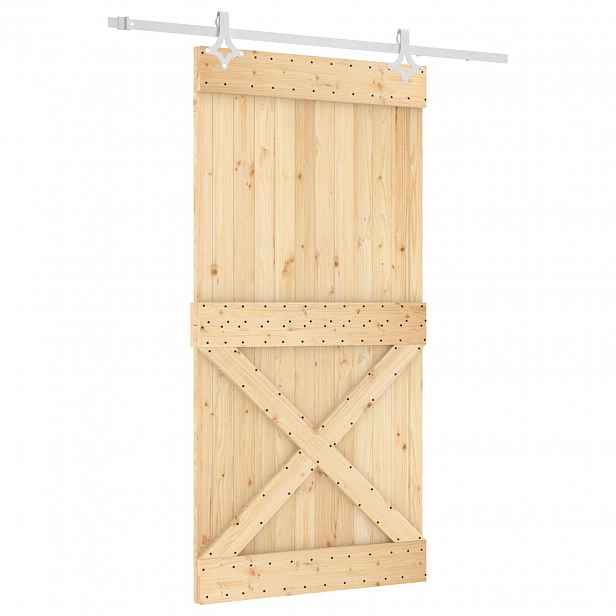 vidaXL Posuvné dveře 100 x 210 cm Masivní borové dřevo (neupravené)