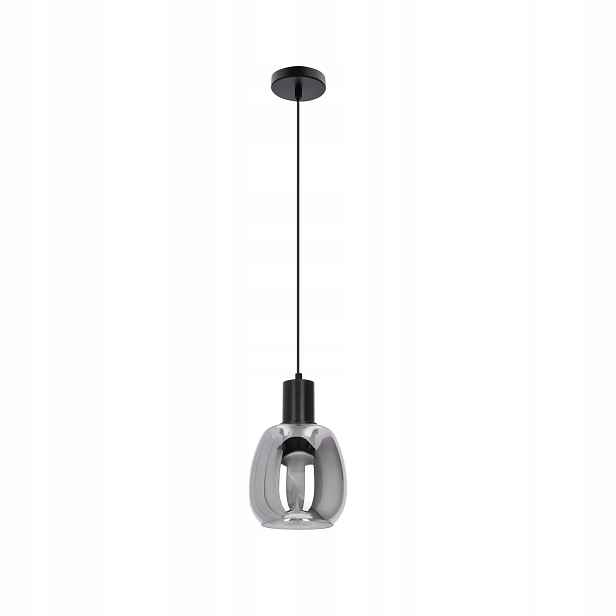 Modernistická závěsná lampa Moderní černá šedá, stmívatelná, stínítko