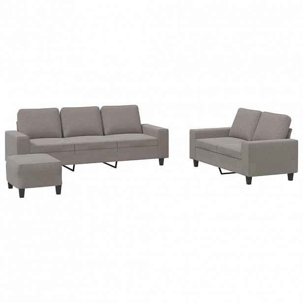 vidaXL 3dílná sedací souprava taupe textil