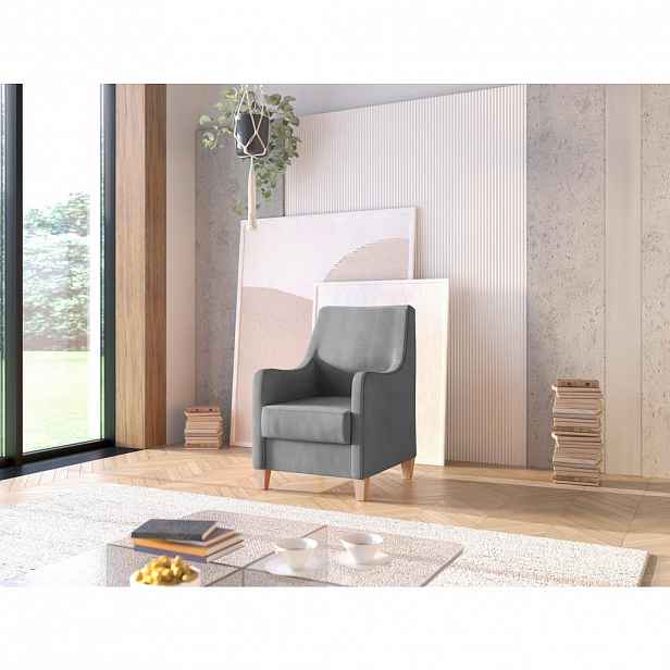 Sit & More KŘESLO, textil, šedá
