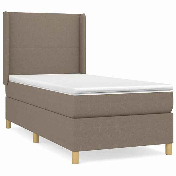 vidaXL Box spring postel s matrací taupe 90x190 cm textil