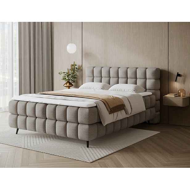 Manželská postel 180x200 SARVIRO - tmavě béžová