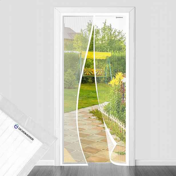 Moskytiéra Na balkonové dveře 240x115 cm dveřní proti hmyzu Bílá