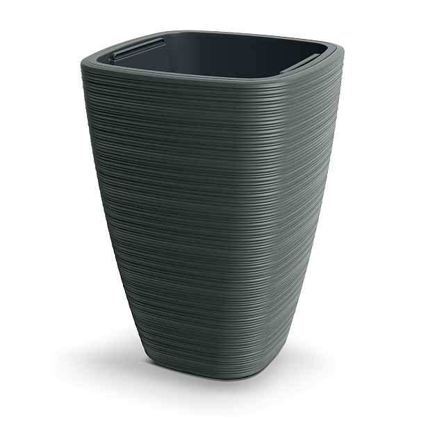 Prosperplast Plastový květináč Venas Square tmavě šedý, varianta 38,8 cm