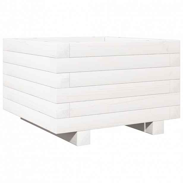 vidaXL Zahradní truhlík bílý 40 x 40 x 26,5 cm masivní borovice