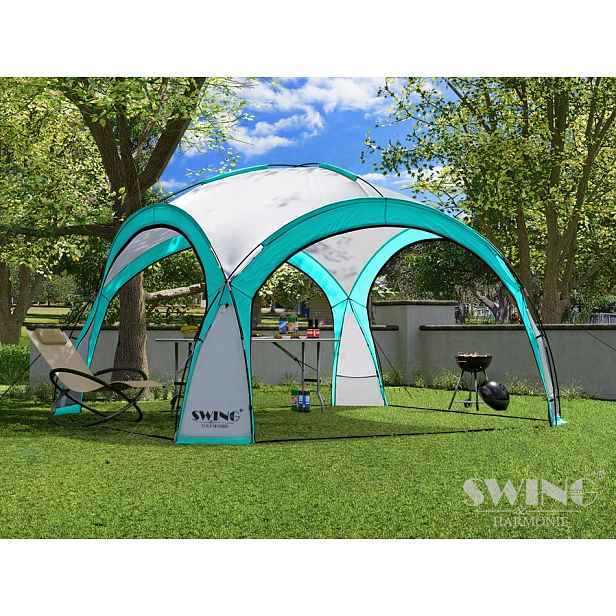 Zahradní Pavilon Kopule XXL Led 4,5x4,5 m Moskytiéra Solar Swing&Harmonie