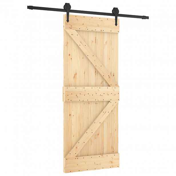 vidaXL Posuvné dveře Přirozená a černá 85 x 210 cm