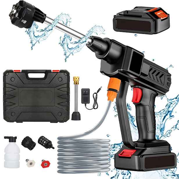 Bezdrátová tlaková myčka 30BAR 2xAKUMULÁTORY 24V 1.5AH Set 300W