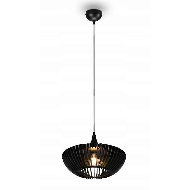 Moderní černá závěsná lamelová lampa Trio