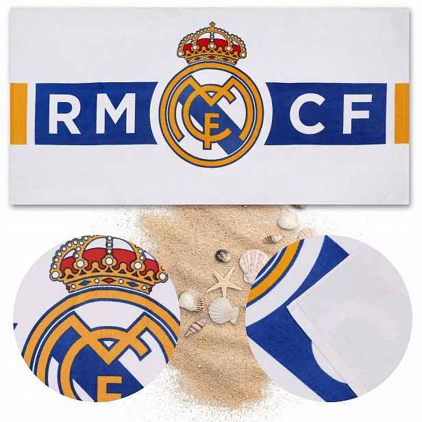 Rychleschnoucí bavlněná osuška Real Madrid pro fanoušky, 70x140 cm