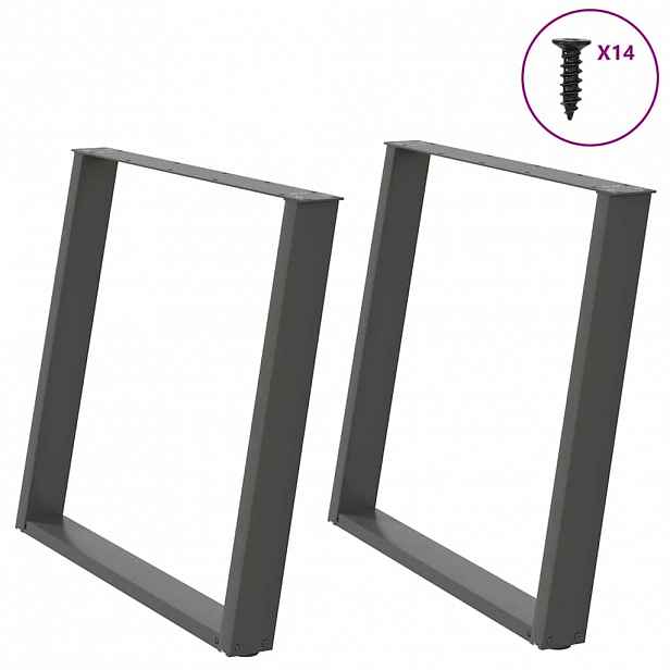 vidaXL Nohy k jídelnímu stolu ve tvaru U 2 ks antracitové 100 x (72-73) cm ocelové