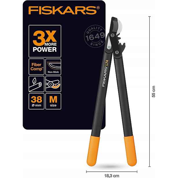 Zahradní nůžky Fiskars L74 Nůžky na větve 1000582 Dvouruční Silný