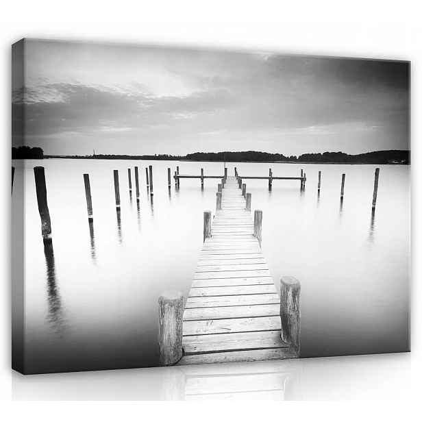 Obraz Na Plátně Plátno 100x75 Molo Můstek Jezero