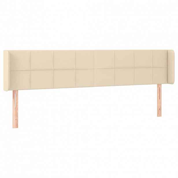 vidaXL Čelo postele typu ušák krémové 203 x 16 x 78/88 cm textil