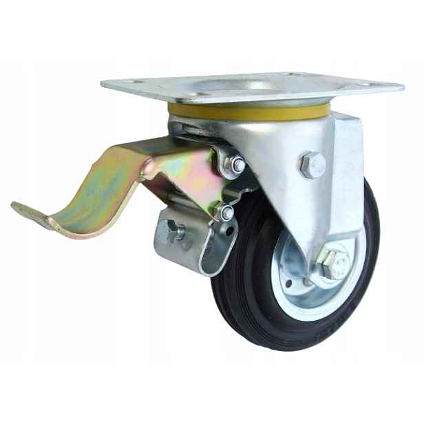 Kovovo-gumové Kolo 125 MM S Otočnou Brzdou 25H Zabi