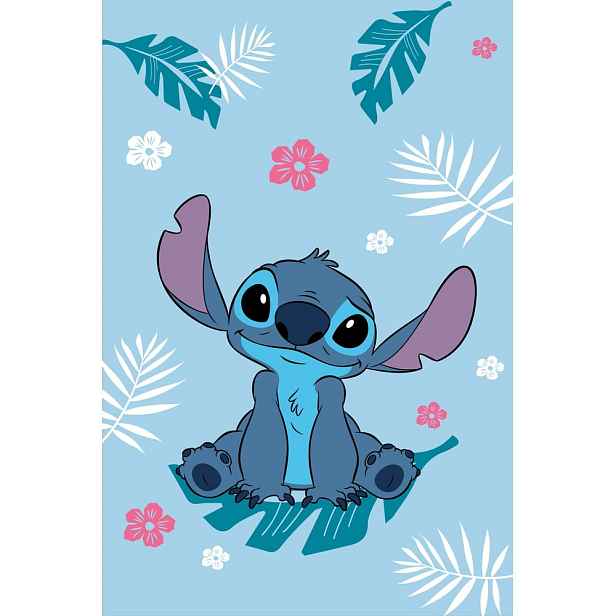 Modrá fleecová dětská deka 100x150 cm Lilo a Stitch "Blue" – Jerry Fabrics
