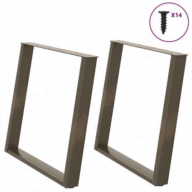 vidaXL Nohy k jídelnímu stolu ve tvaru U, 2 ks, přírodní ocel, 100 x (72-73) cm, ocel