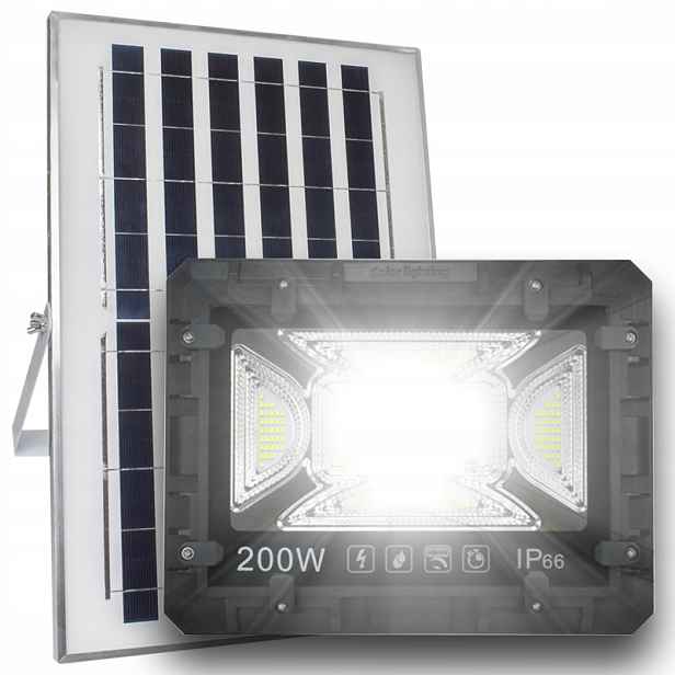 Extra Silná Solární Lampa Led 200W Halogenový venkovní reflektor Dálkový Ovladač