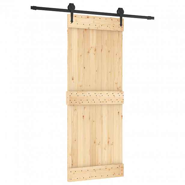 vidaXL Posuvné dveře 80 x 210 cm Masivní borové dřevo (neupravené)