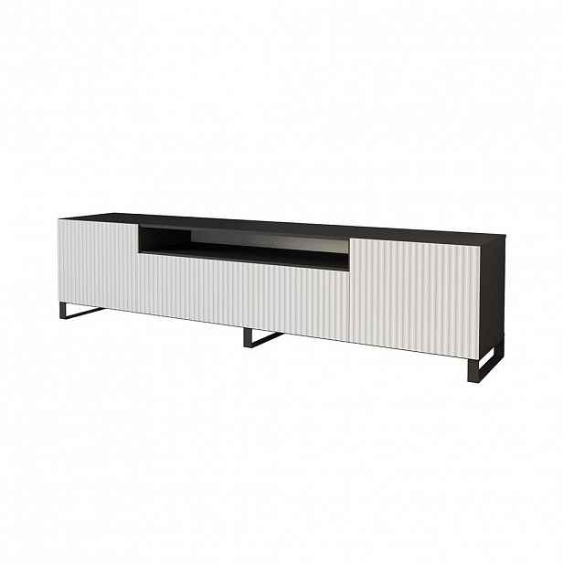ALTDECOR NÍZKÁ komoda NOA-2-S 200 x 53 x 41 cm – černá / bílá