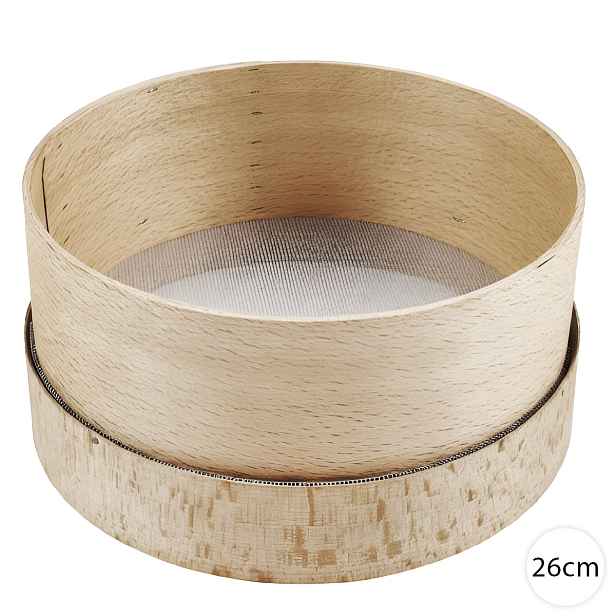 Dřevěné síto na mouku 26 cm – jemné kuchyňské síto Perfect Home K11013