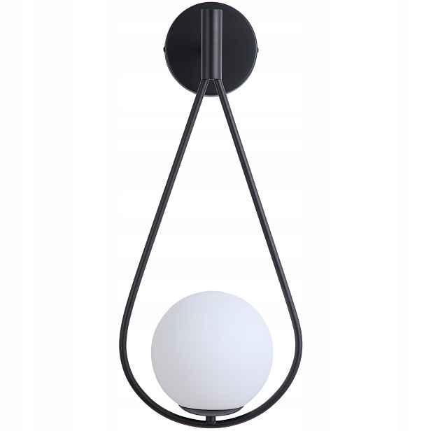 Moderní Nástěnná Lampa Nástěnná Černá Skleněná Mléčná Koule Glamour Gold