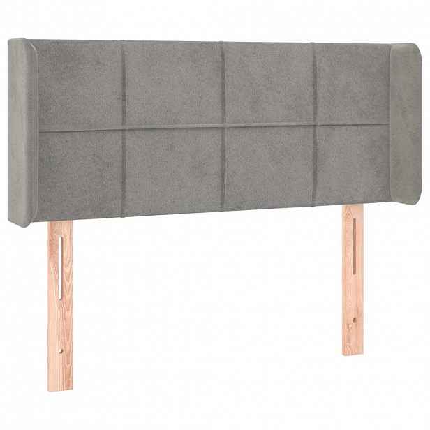 vidaXL Čelo postele typu ušák světle šedé 83x16x78/88 cm samet