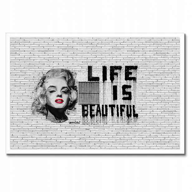 Plakáty v rámu 60x40 Banksy Life jsou krásné