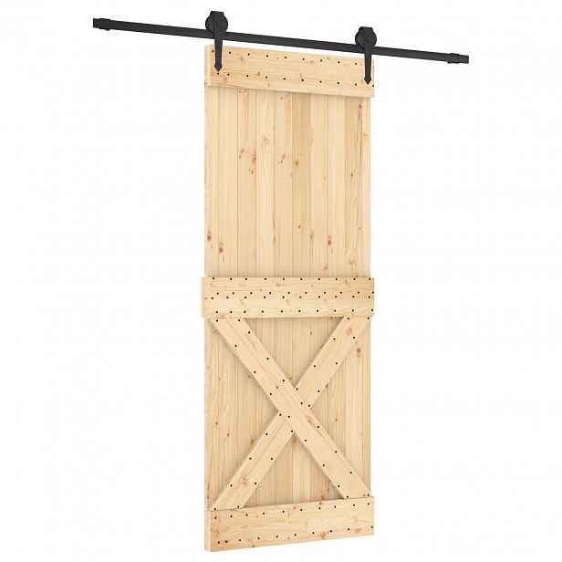 vidaXL Posuvné dveře 80 x 210 cm Masivní borové dřevo (neupravené)