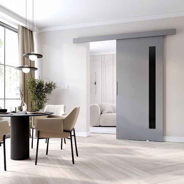 Interiérové dveře na stěnu BARRET 7 - 76 cm, šedé