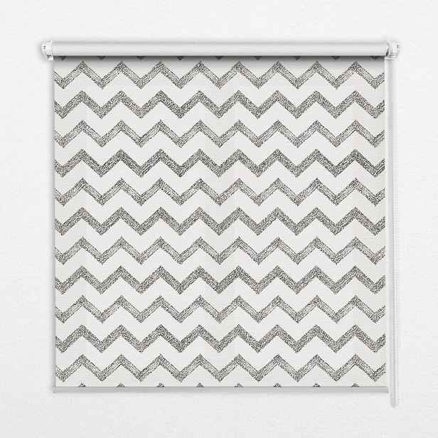 TULUP VNITŘNÍ roleta - okenní roleta - roleta - 60x140 cm - Šedé horizontální klikaté čáry