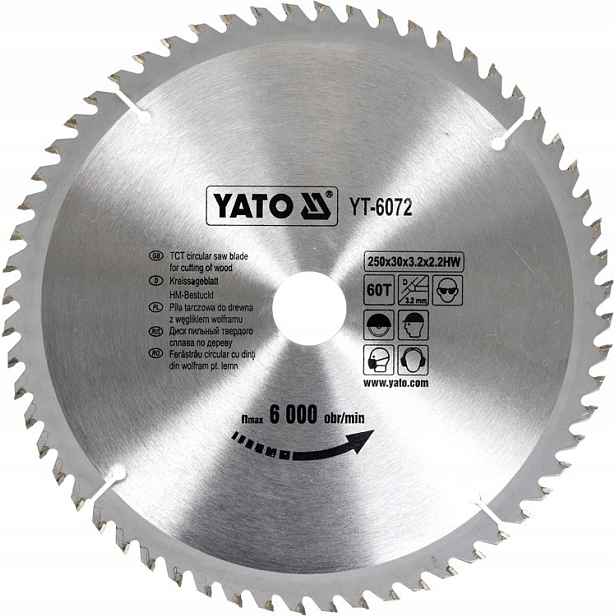 Kotoučová pila 250x60x30 mm YT-6072 Yato