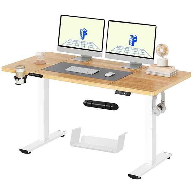 Elektricky nastavitelný obdélníkový psací stůl Flexispot 160 x 60 x 121 cm, javor