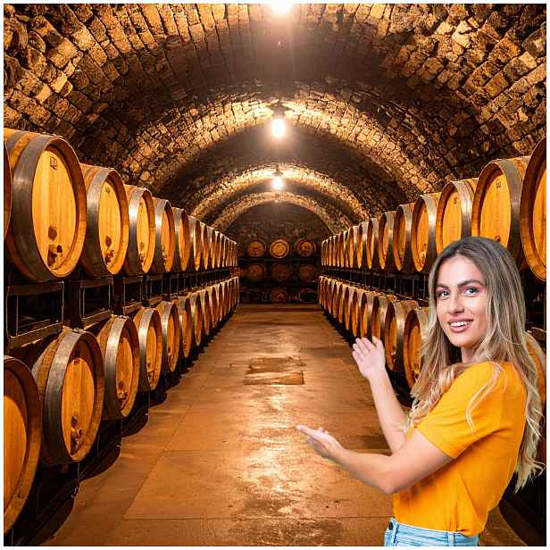 Fototapeta 3D Tunel Chodba Sklepní sud Víno 490x260 TUN34F