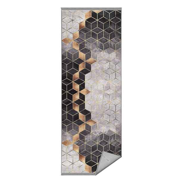 Koberec běhoun v šedo-zlaté barvě 80x200 cm – Mila Home