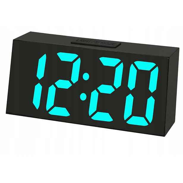 Modrý Čitelný Budík S Led Displejem A Teploměrem Jvd SB3628.4 Tři Alarmy