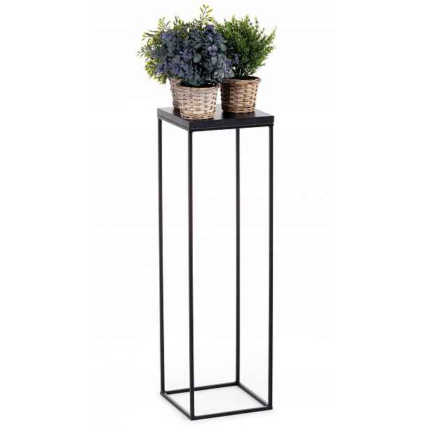 Stojanový květináč černý kovový 80 cm Loft květiny