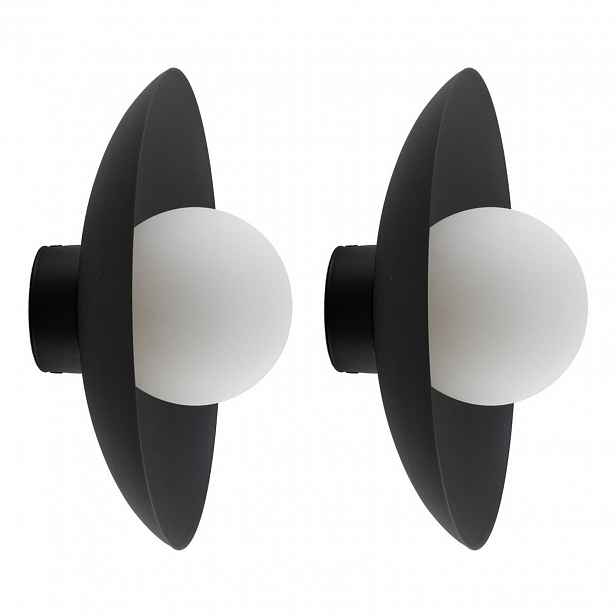 Tk Lighting Sada 2x nástěnných stropních svítidel Černá G9 Metal