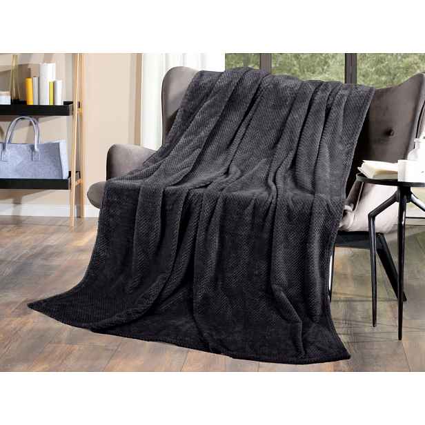 Flanelová deka Cashmere Dots 150x200 cm, černá
