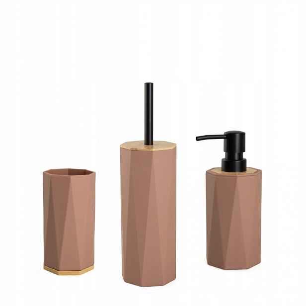 Koupelnová sada do koupelny z Abs a bambusu Pantone Mocha Mousse