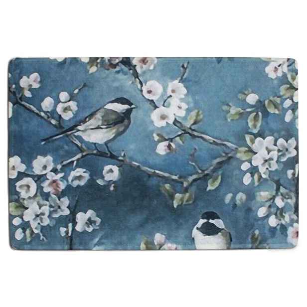 Šedá podlahová rohožka Ptáčci s květy  - 75*50*1cm Mars & More