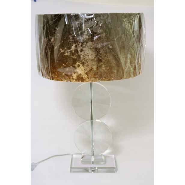 Stolní lampa zlatá, křišťálová, vysoká