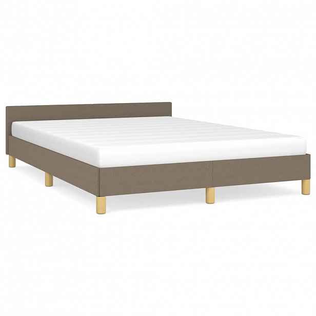 vidaXL Rám postele bez matrace taupe 140 x 200 cm textil